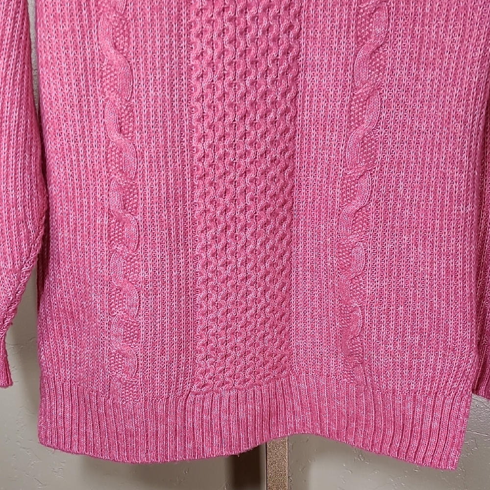 Cabi Vibrant Pink Cable Knit Sweater‎ - Picture 9 of 14